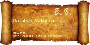 Balaban Veturia névjegykártya